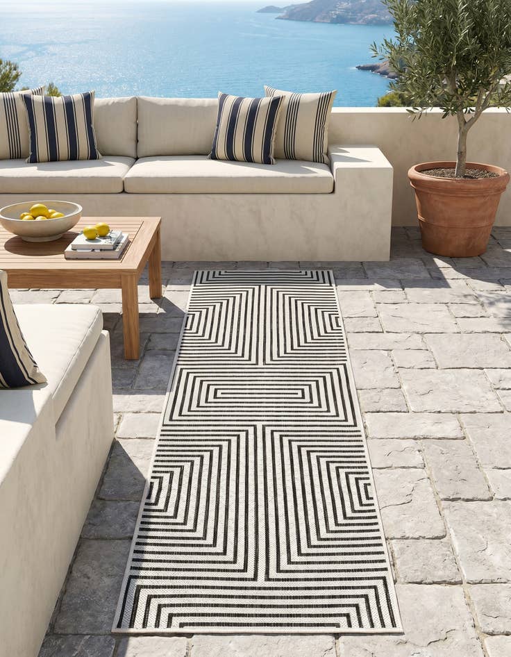 Detail image of 2' x 6' Easy-Clean Modern Indoor / Outdoor Runner Rug