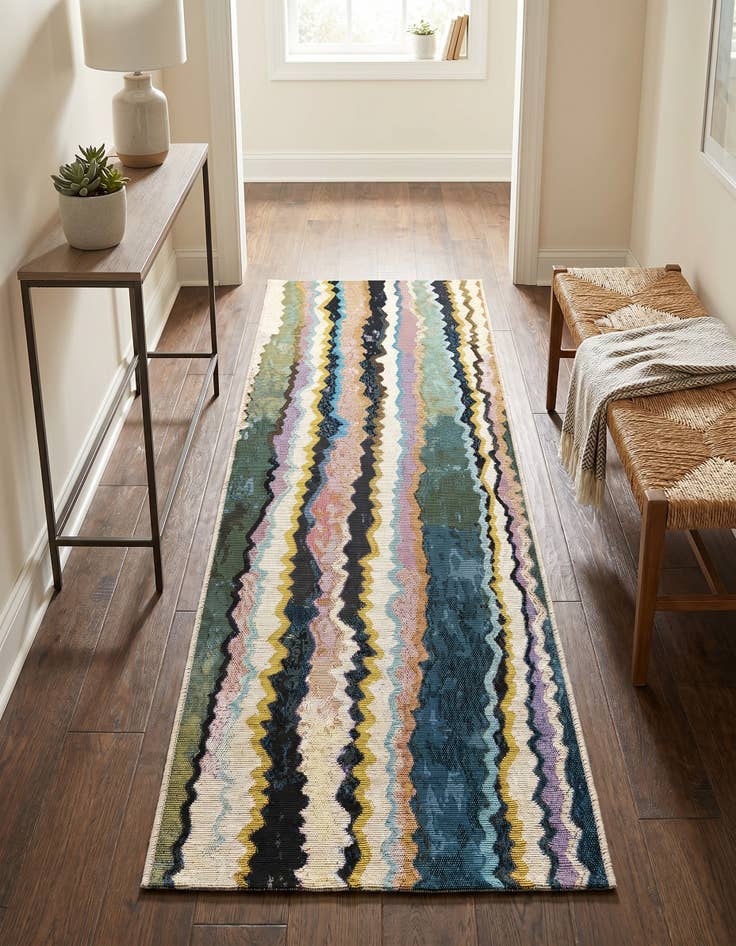Detail image of 2' x 5' Easy-Clean Modern Indoor / Outdoor Runner Rug