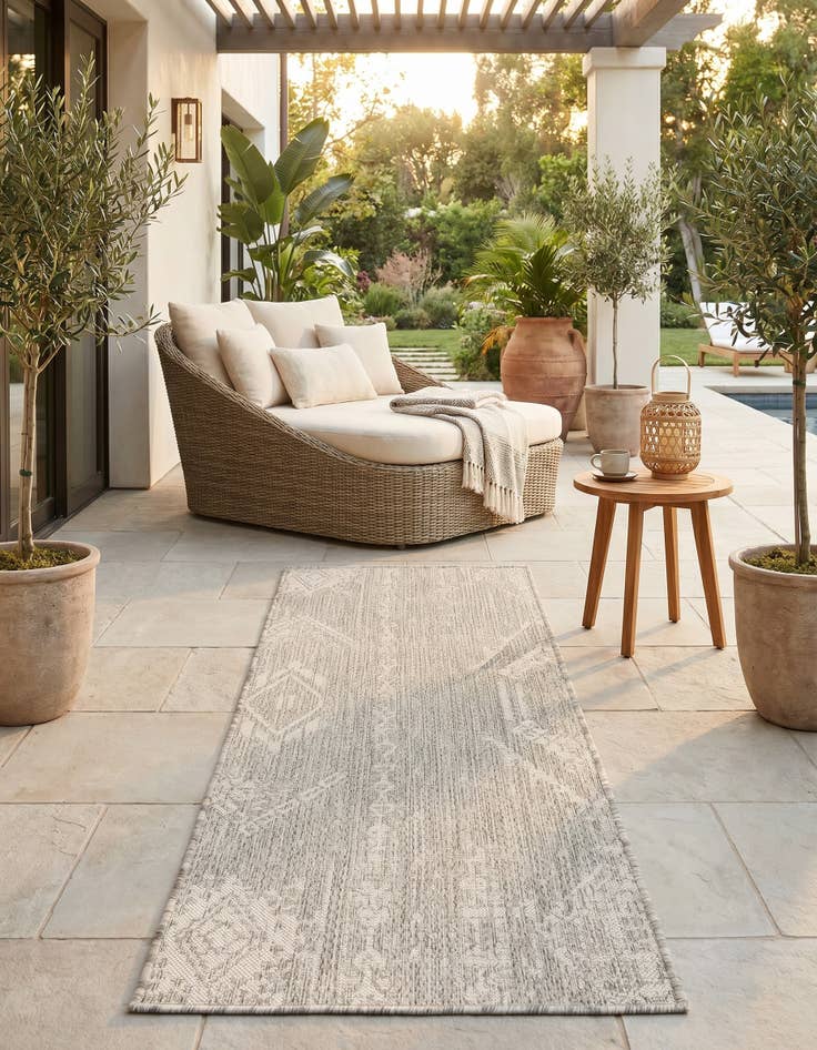 Detail image of 2' x 5' Easy-Clean Bohemian Indoor / Outdoor Runner Rug