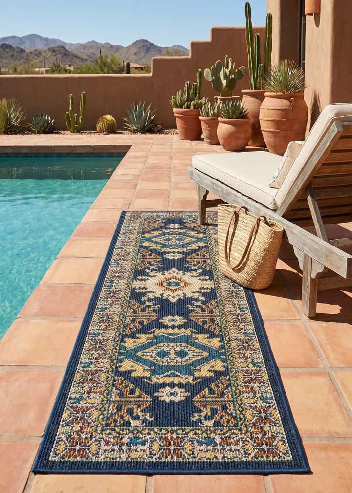 2' x 6' Easy-Clean Baja Indoor / Outdoor Runner Rug