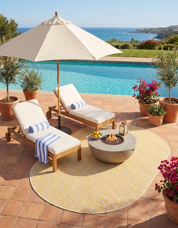 Detail image of 5' 3 x 8' Easy-Clean Jill Zarin Costa Rica Indoor / Outdoor Oval Rug