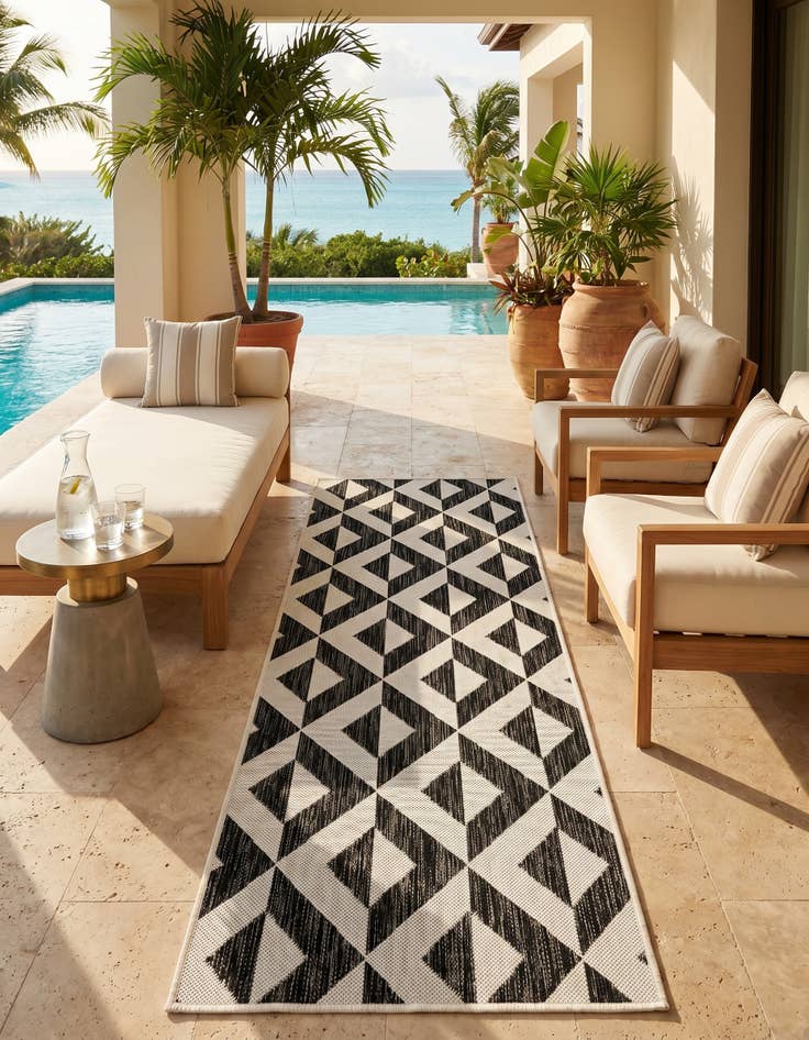 Detail image of 2' x 6' Easy-Clean Jill Zarin Napa Indoor / Outdoor Runner Rug