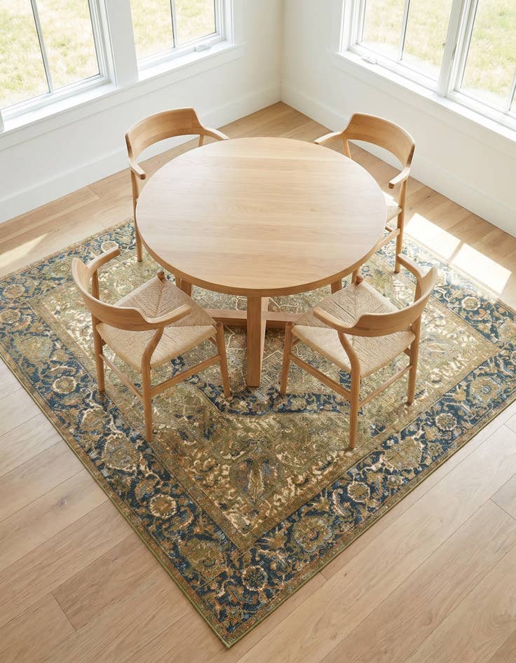 Detail image of 6' x 6' Easy-Clean Traditional Indoor / Outdoor Square Rug