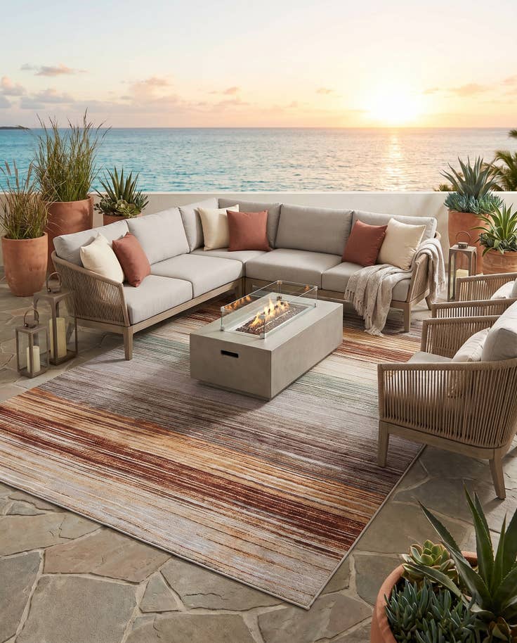 Detail image of 9' x 12' Easy-Clean Modern Indoor / Outdoor Rug