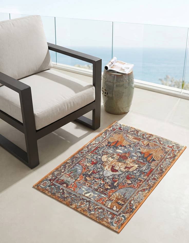 Detail image of 2' x 3' Easy-Clean Traditional Indoor / Outdoor Rug
