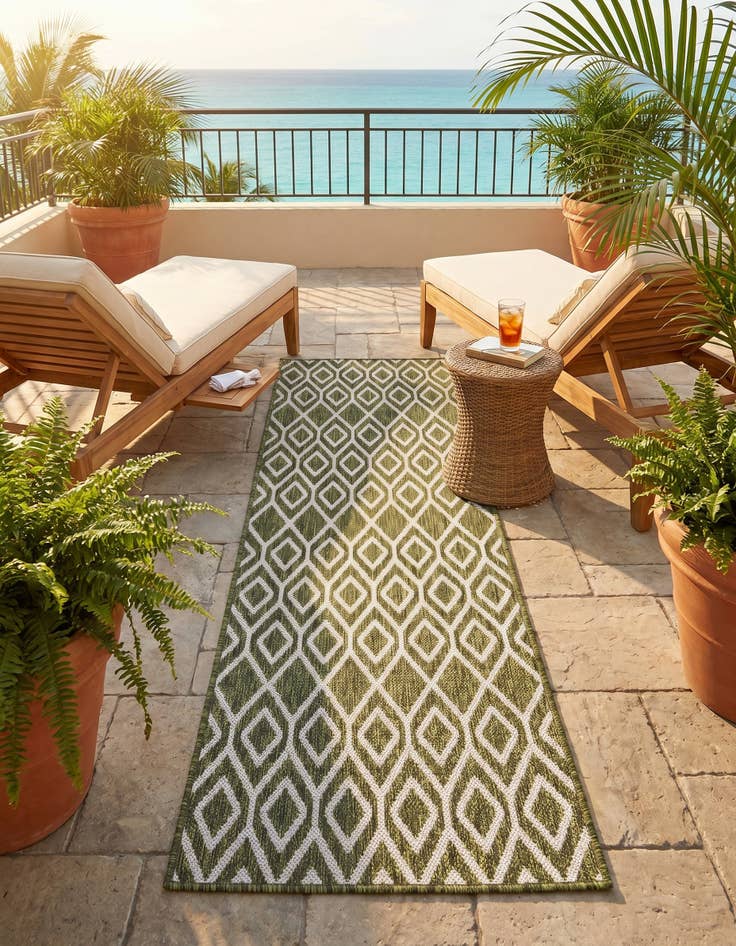 Detail image of 2' x 6' Easy-Clean Jill Zarin Turks and Caicos Indoor / Outdoor Runner Rug