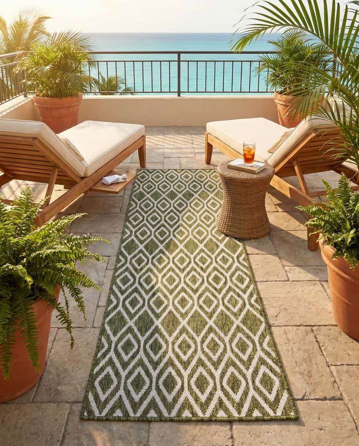 2' x 6' Easy-Clean Jill Zarin Turks and Caicos Indoor / Outdoor Runner Rug