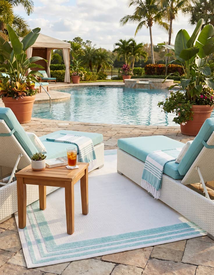 Detail image of 5' 3 x 8' Easy-Clean Aruba Indoor / Outdoor Rug