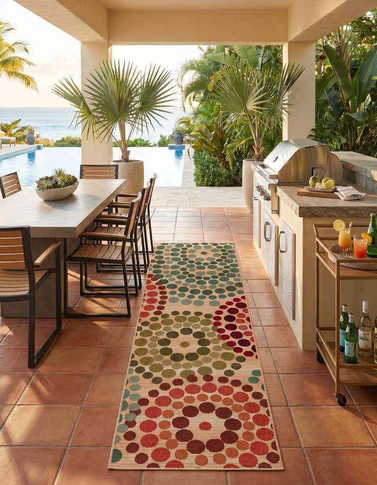 Detail image of 2' x 6' Easy-Clean Modern Indoor / Outdoor Runner Rug