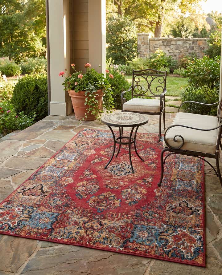 4' x 6' Easy-Clean Traditional Indoor / Outdoor Rug