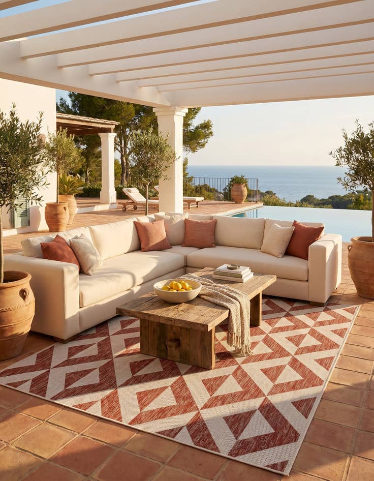 Detail image of 5' 3 x 8' Easy-Clean Jill Zarin Napa Indoor / Outdoor Rug