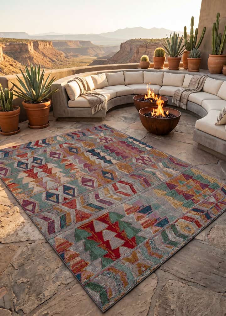 7' 10 x 10' Easy-Clean Modern Indoor / Outdoor Rug