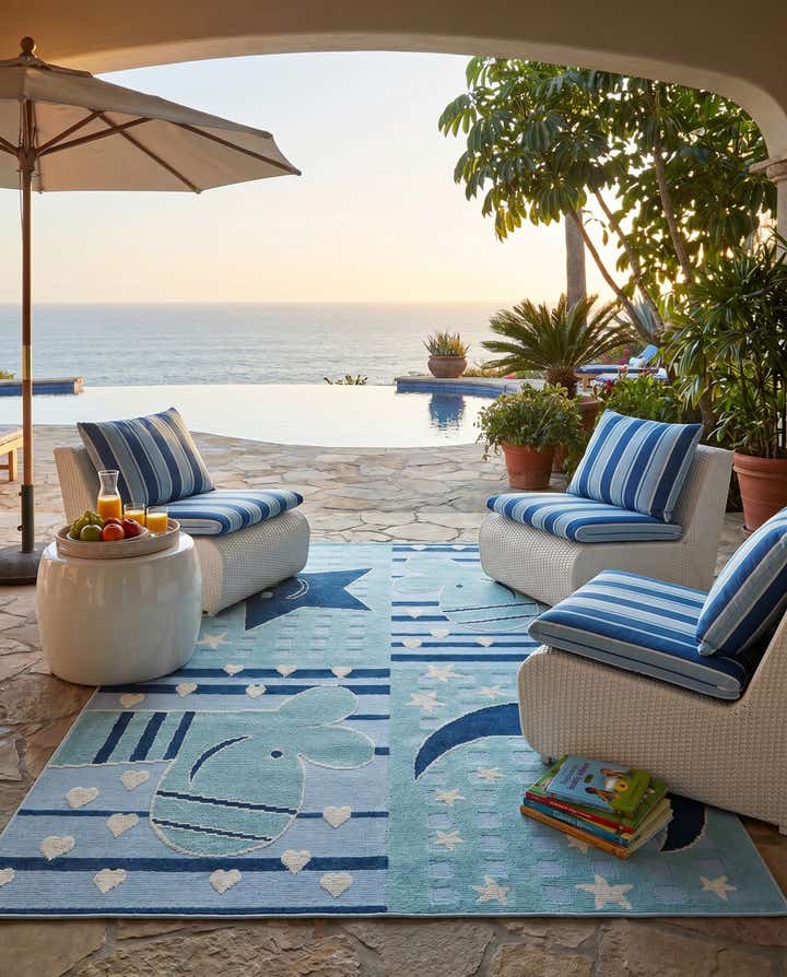 5' 3 x 7' 7 Easy-Clean Indoor / Outdoor Rug