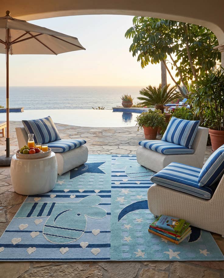 Detail image of 5' 3 x 7' 7 Easy-Clean Indoor / Outdoor Rug