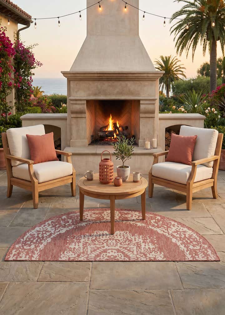 3' x 6' Easy-Clean Traditional Indoor / Outdoor Hearth Rug