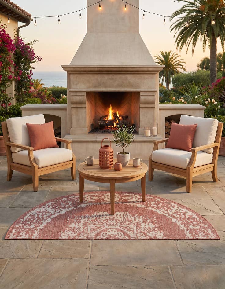 Detail image of 3' x 6' Easy-Clean Traditional Indoor / Outdoor Hearth Rug