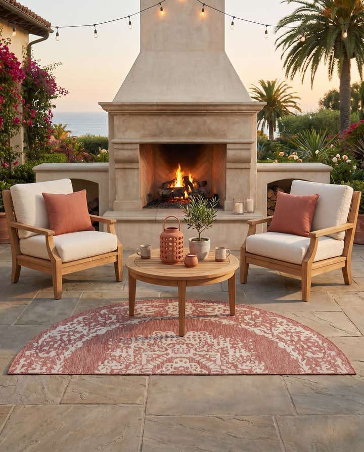 3' x 6' Easy-Clean Traditional Indoor / Outdoor Hearth Rug