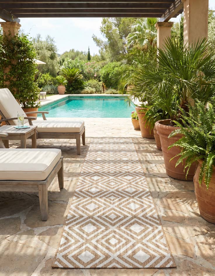 Detail image of 2' x 8' Easy-Clean Jill Zarin Napa Indoor / Outdoor Runner Rug