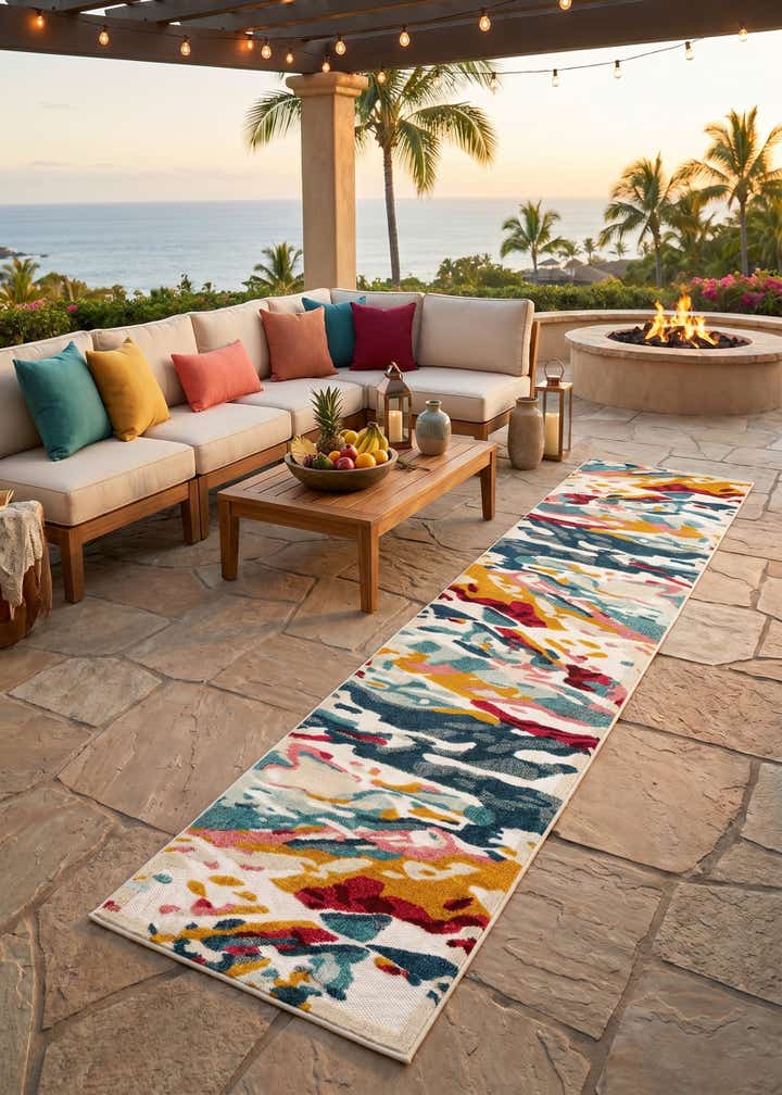 2' 7 x 12' Easy-Clean Casablanca Indoor / Outdoor Runner Rug