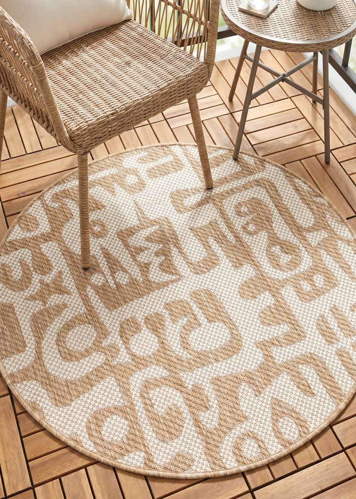 3' x 3' Easy-Clean Modern Indoor / Outdoor Round Rug