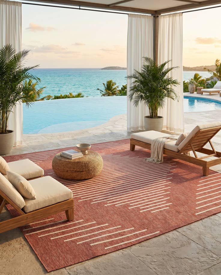 Detail image of 13' x 13' Easy-Clean Modern Indoor / Outdoor Square Rug