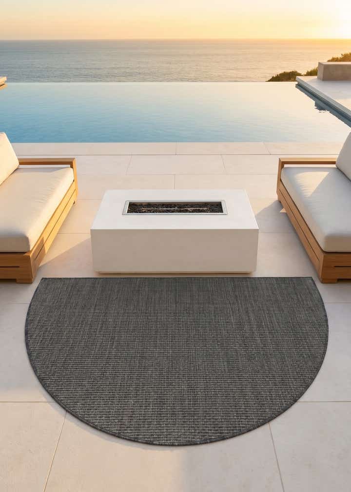 3' x 6' Easy-Clean Solid Indoor / Outdoor Hearth Rug