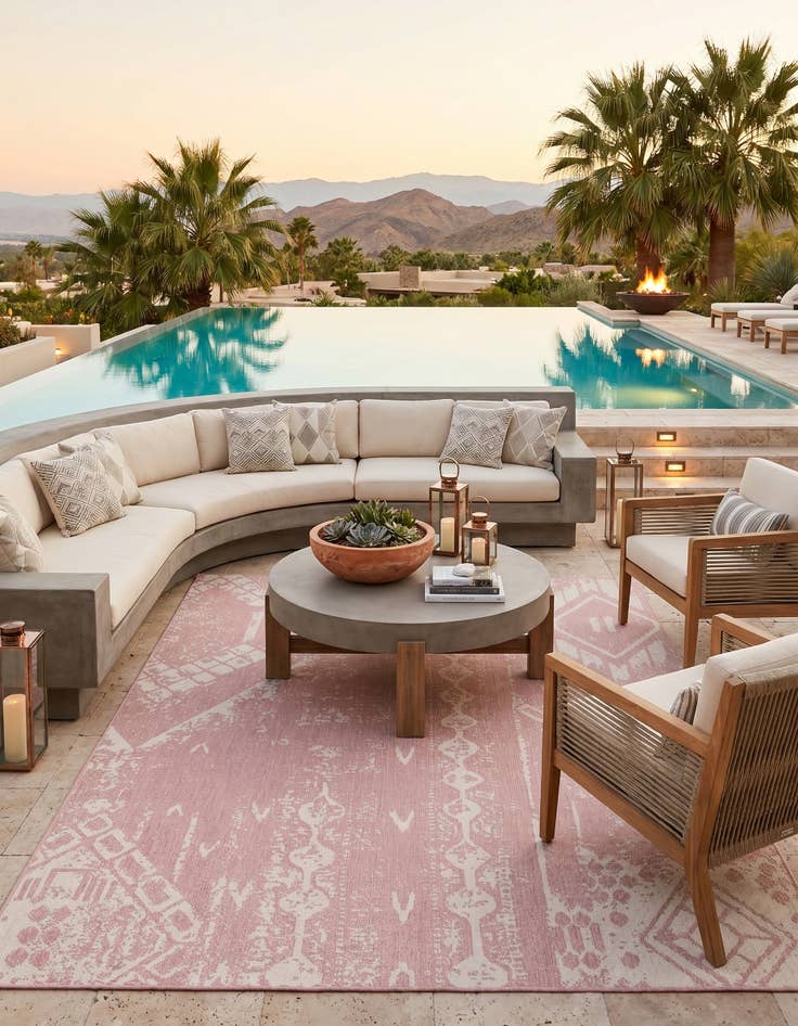 Detail image of 9' x 12' Easy-Clean Bohemian Indoor / Outdoor Rug