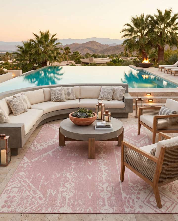 9' x 12' Easy-Clean Bohemian Indoor / Outdoor Rug