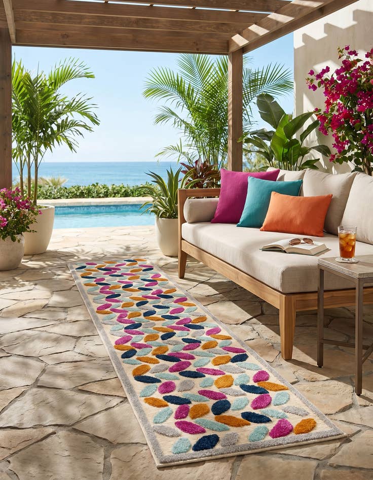 Detail image of 2' x 10' Easy-Clean Aruba Indoor / Outdoor Runner Rug