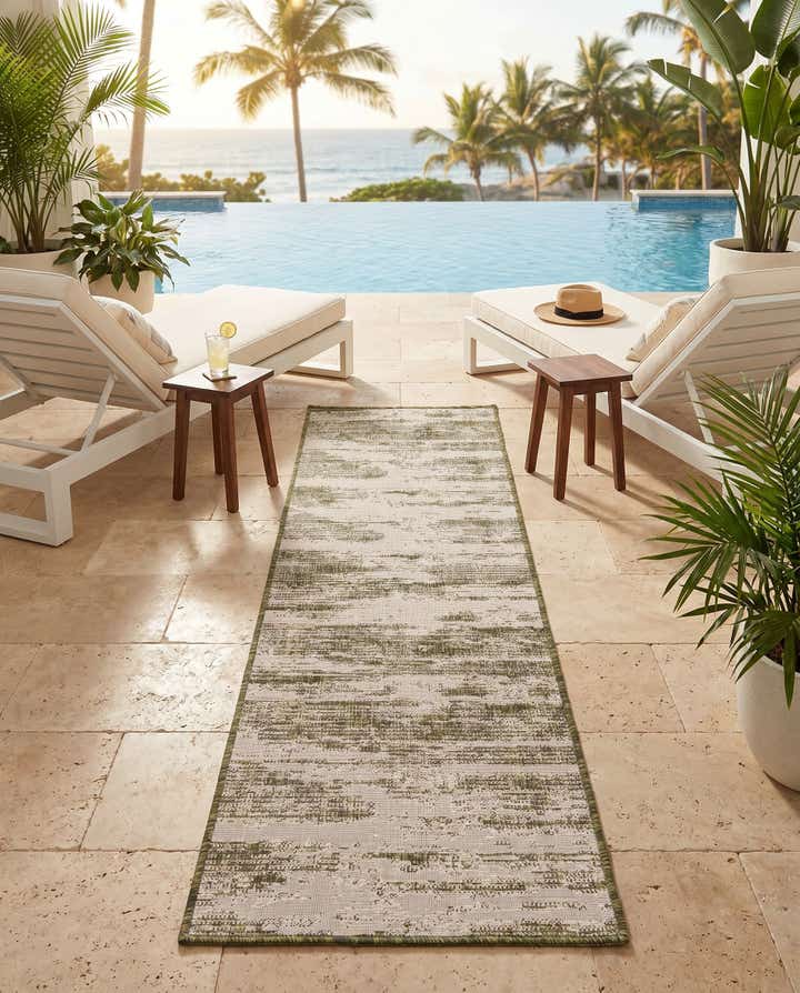 2' x 8' Easy-Clean Modern Indoor / Outdoor Runner Rug