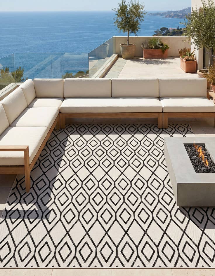 Detail image of 7' 10 x 10' Easy-Clean Jill Zarin Turks and Caicos Indoor / Outdoor Rug