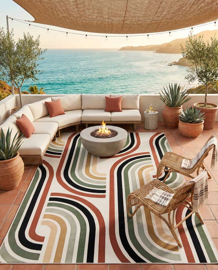 10' x 14' Easy-Clean Modern Indoor / Outdoor Rug