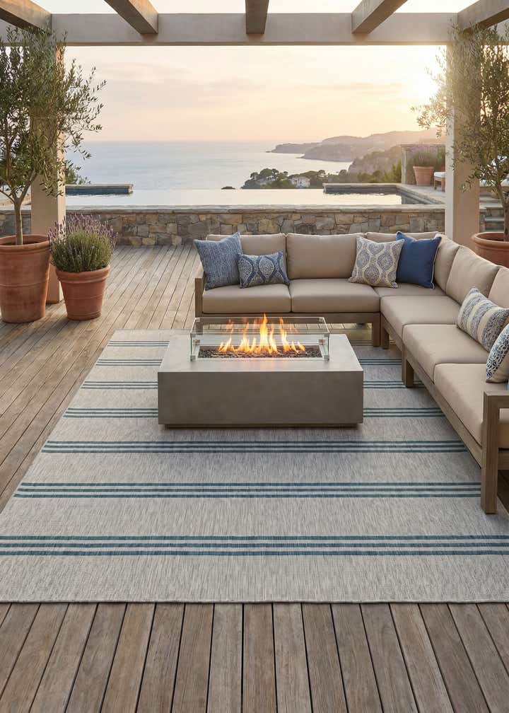 7' 10 x 10' Easy-Clean Jill Zarin Anguilla Indoor / Outdoor Rug
