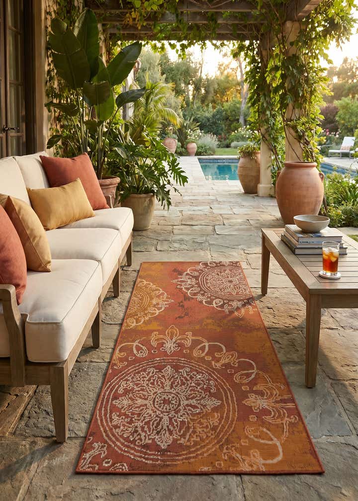 2' 7 x 5' 3 Easy-Clean Modern Indoor / Outdoor Runner Rug