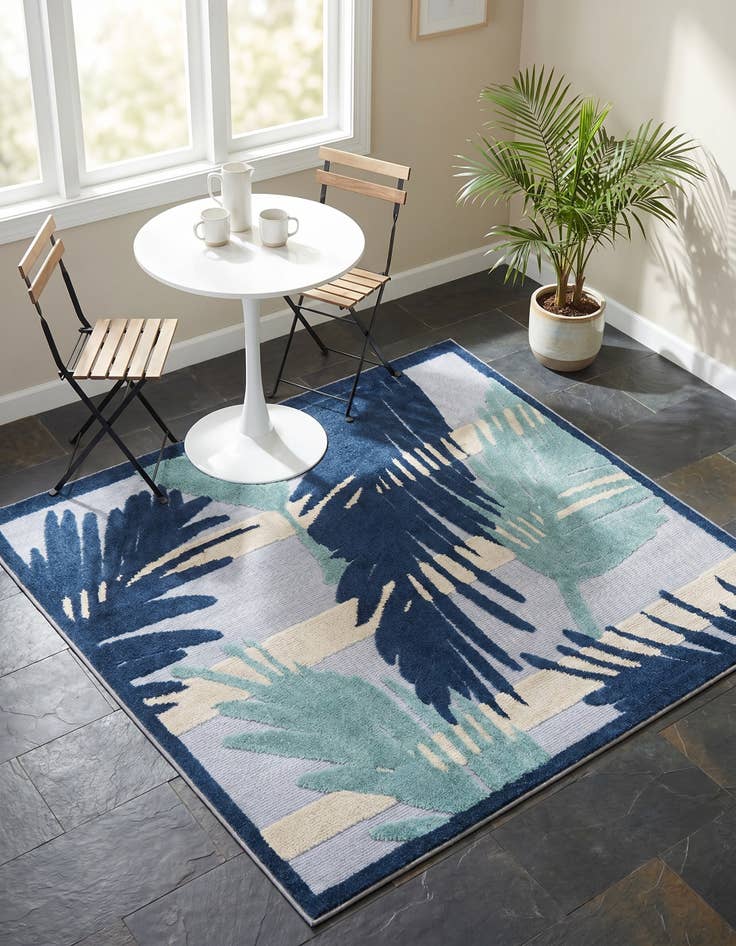 Detail image of 5' 3 x 5' 3 Easy-Clean Aruba Indoor / Outdoor Square Rug