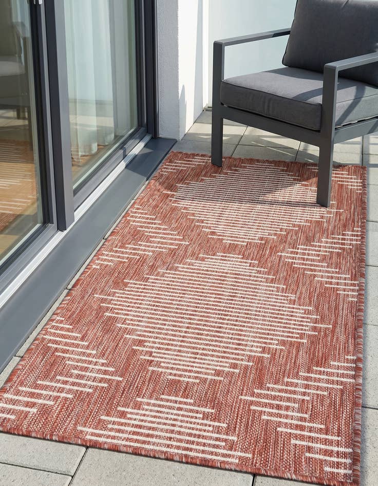 Detail image of 2' x 4' Easy-Clean Modern Indoor / Outdoor Runner Rug