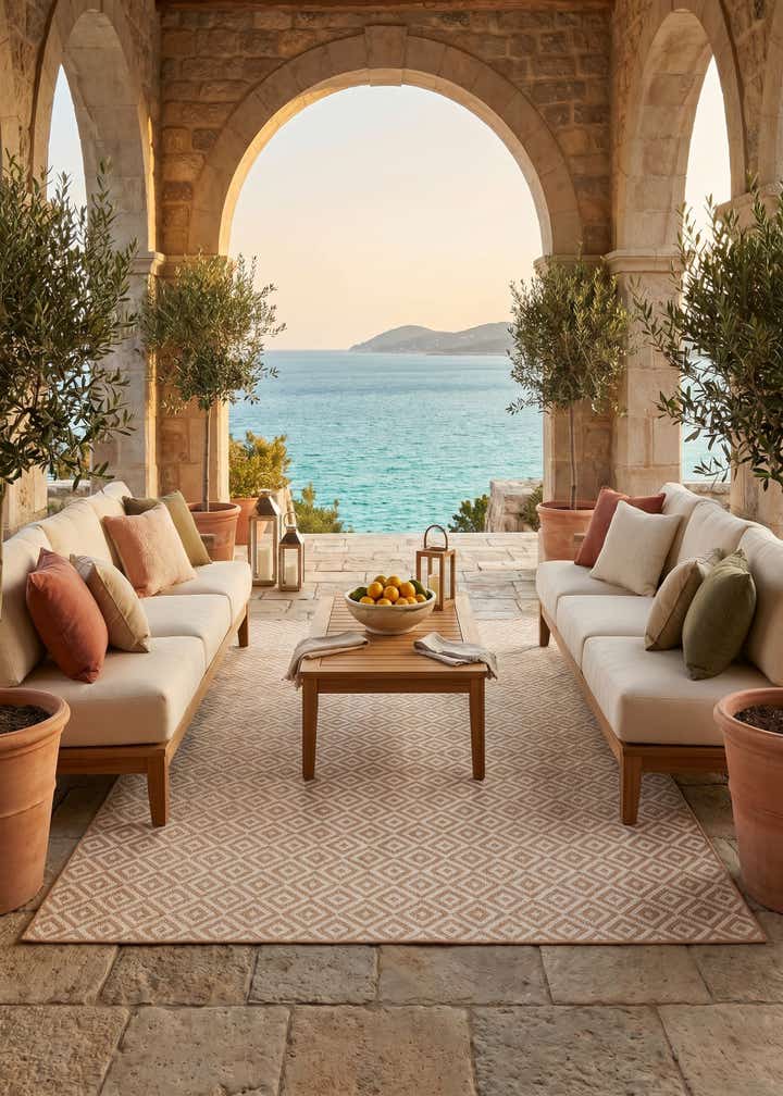 7' 10 x 10' Easy-Clean Jill Zarin Costa Rica Indoor / Outdoor Rug