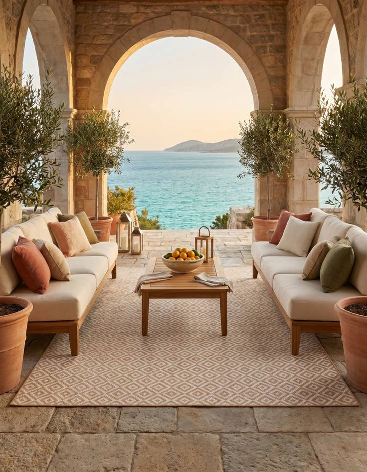 Detail image of 7' 10 x 10' Easy-Clean Jill Zarin Costa Rica Indoor / Outdoor Rug