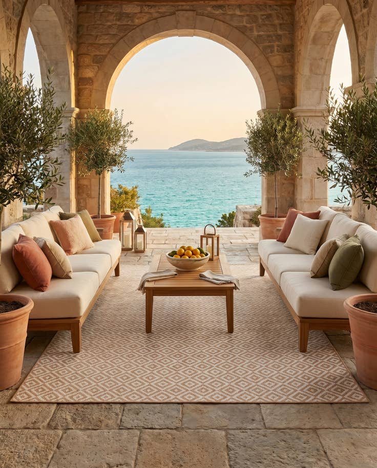 Detail image of 7' 10 x 10' Easy-Clean Jill Zarin Costa Rica Indoor / Outdoor Rug