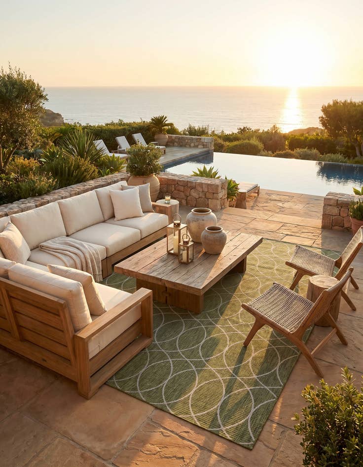 Detail image of 9' x 12' Easy-Clean Lattice Indoor / Outdoor Rug