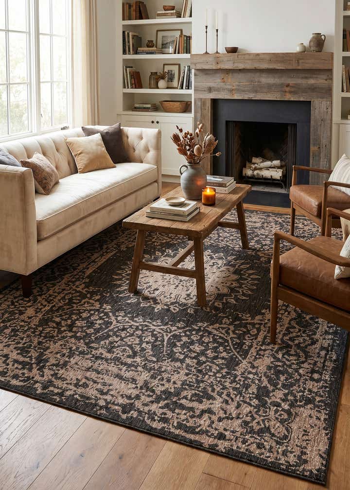 7' 10 x 10' Easy-Clean Traditional Indoor / Outdoor Rug