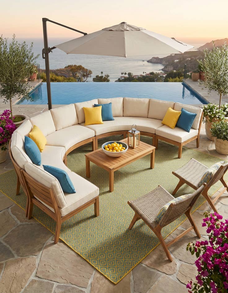 Detail image of 13' x 13' Easy-Clean Jill Zarin Costa Rica Indoor / Outdoor Square Rug