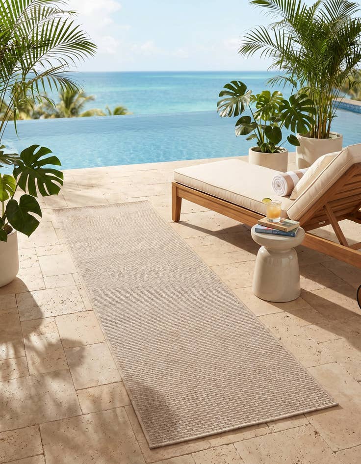 Detail image of 2' x 6' Easy-Clean Solid Indoor / Outdoor Runner Rug