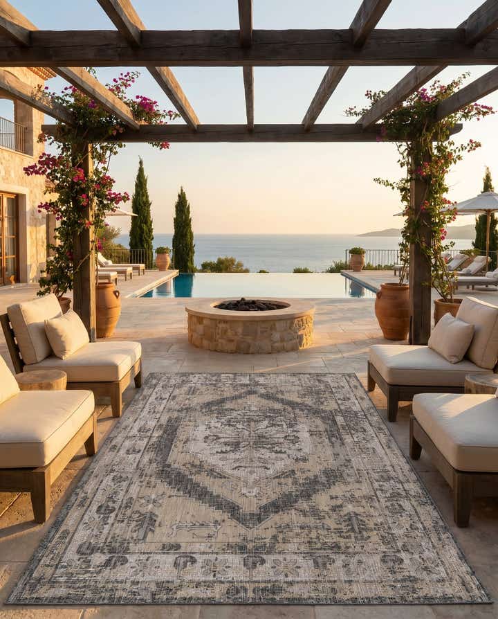 7' x 10' Easy-Clean Traditional Indoor / Outdoor Rug