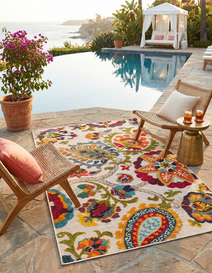 Detail image of 4' x 6' Easy-Clean Casablanca Indoor / Outdoor Rug
