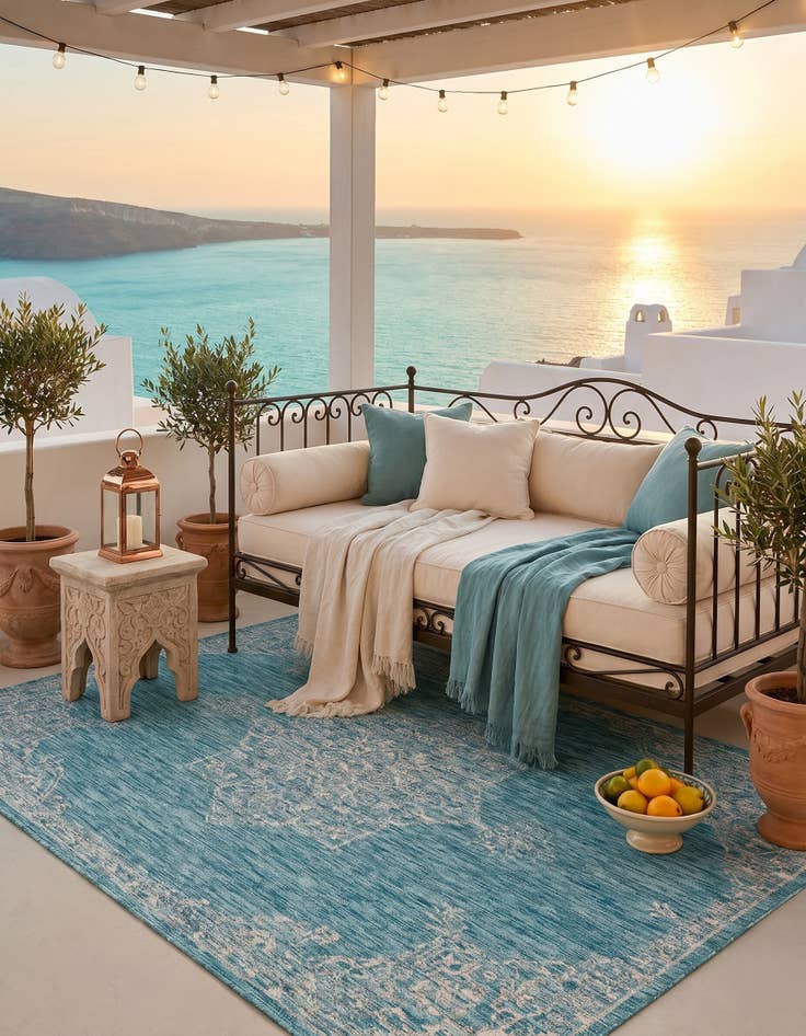 Detail image of 6' x 9' Easy-Clean Traditional Indoor / Outdoor Rug