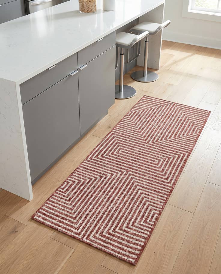 Detail image of 2' x 5' 3 Easy-Clean Modern Indoor / Outdoor Runner Rug