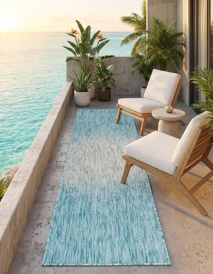 Detail image of 2' x 6' Easy-Clean Modern Indoor / Outdoor Runner Rug