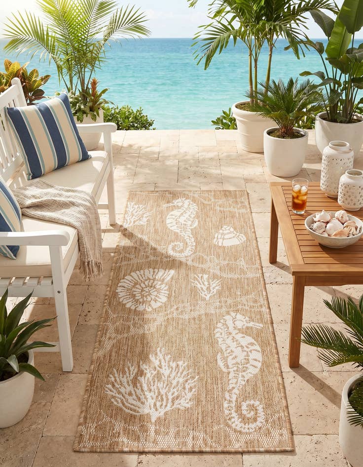 Detail image of 2' x 5' 3 Easy-Clean Coastal Indoor / Outdoor Runner Rug