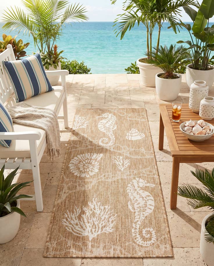 Detail image of 2' x 5' 3 Easy-Clean Coastal Indoor / Outdoor Runner Rug